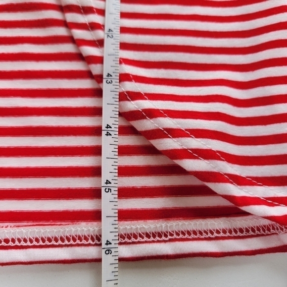 Red White Stripe Halter Wrap Dress Size Medium - Picture 9 of 9